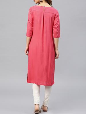 printed straight kurta - 15950064 - Standard Image - 3