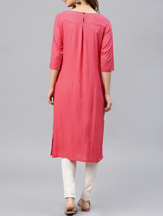printed straight kurta - 15950064 - Zoom Image - 3
