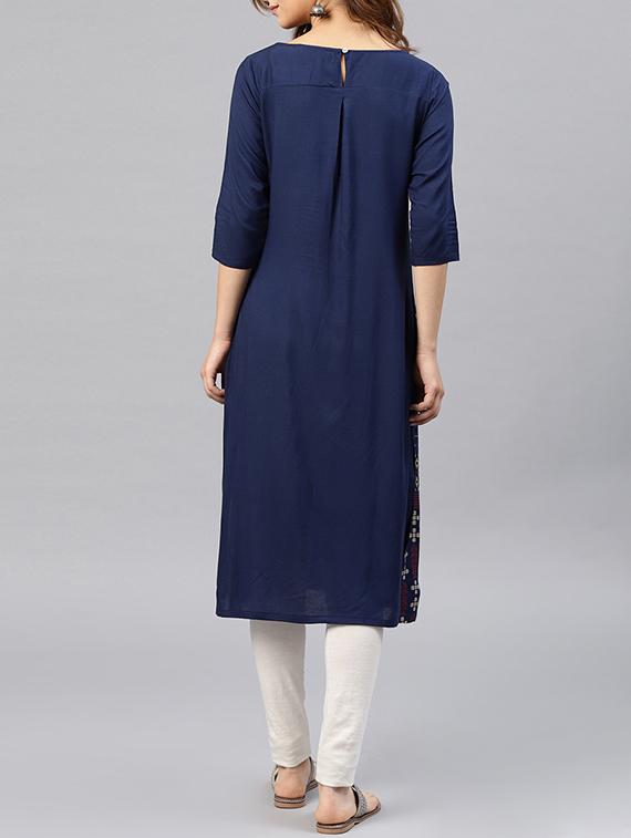 printed straight kurta - 15950065 - Zoom Image - 3