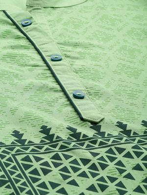 printed straight kurta - 15950066 - Standard Image - 4