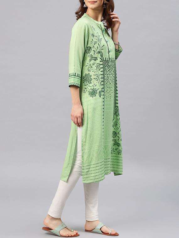 printed straight kurta - 15950066 - Zoom Image - 2