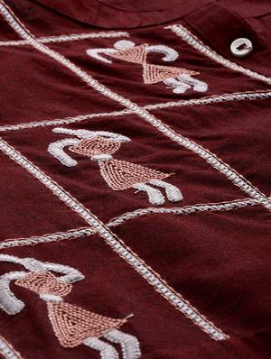 straight embroidered kurta - 15950068 - Standard Image - 4