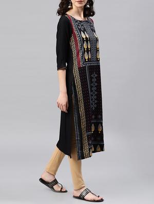 printed straight kurta - 15950071 - Standard Image - 2