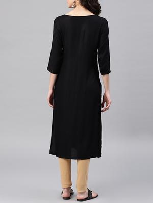printed straight kurta - 15950071 - Standard Image - 3