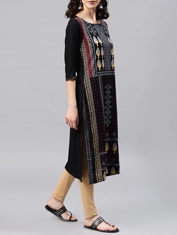 printed straight kurta - 15950071 - Zoom Image - 2