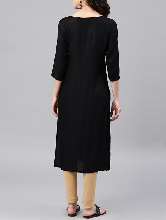 printed straight kurta - 15950071 - Zoom Image - 3