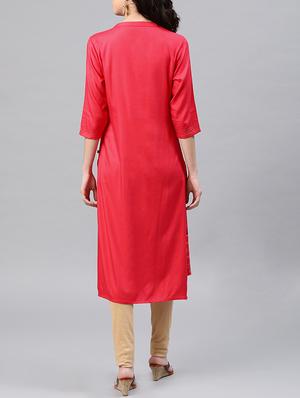 foil print straight kurta - 15950073 - Standard Image - 3