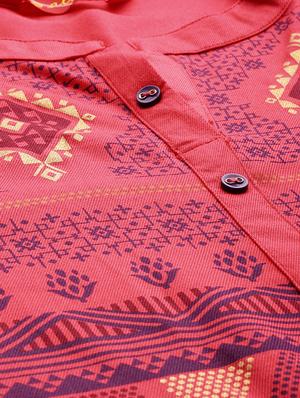 foil print straight kurta - 15950073 - Standard Image - 4