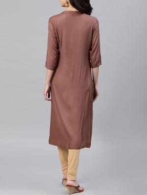 printed straight kurta - 15950075 - Standard Image - 3
