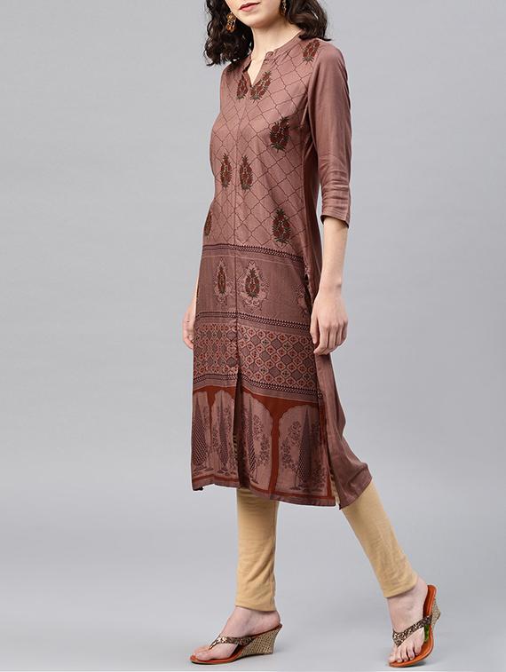 printed straight kurta - 15950075 - Zoom Image - 2