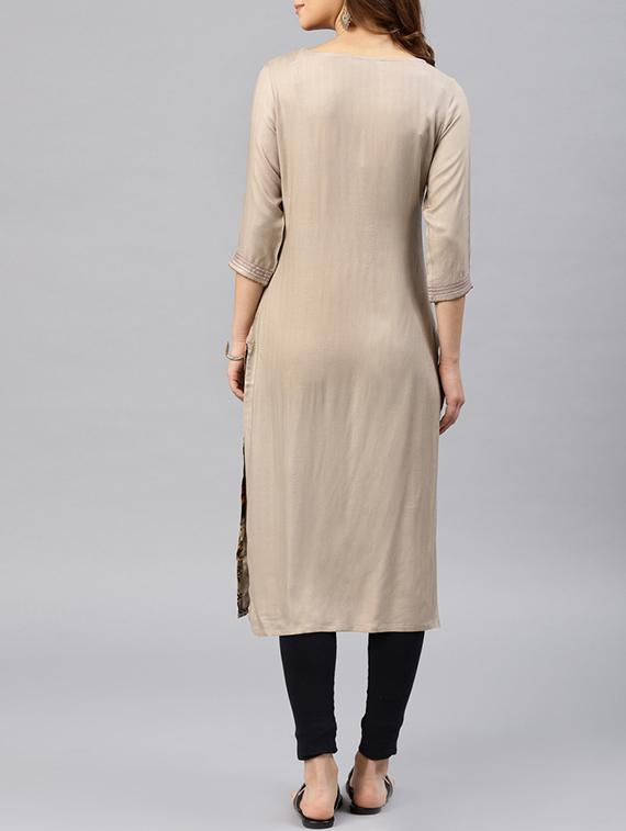 printed straight kurta - 15950080 - Zoom Image - 3