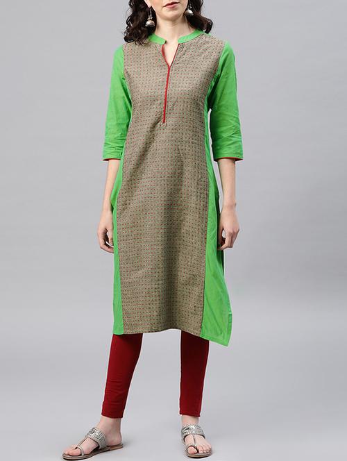 embroidered straight kurta - 15950082 - Standard Image - 1