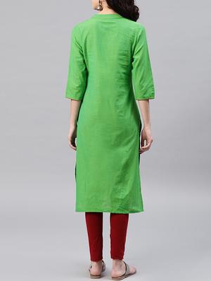 embroidered straight kurta - 15950082 - Standard Image - 3