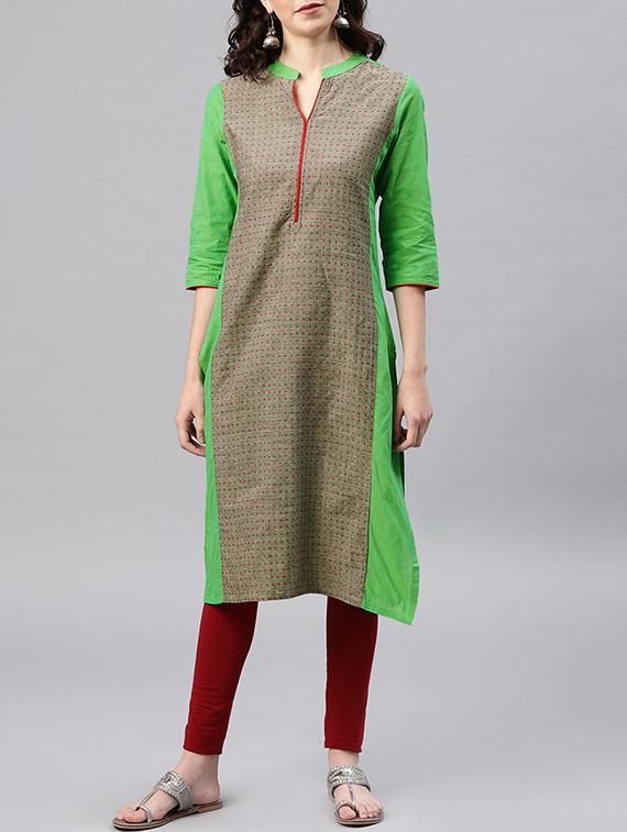 embroidered straight kurta - 15950082 - Zoom Image - 1
