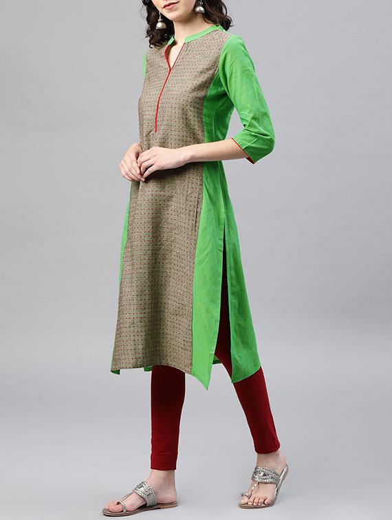 embroidered straight kurta - 15950082 - Zoom Image - 2