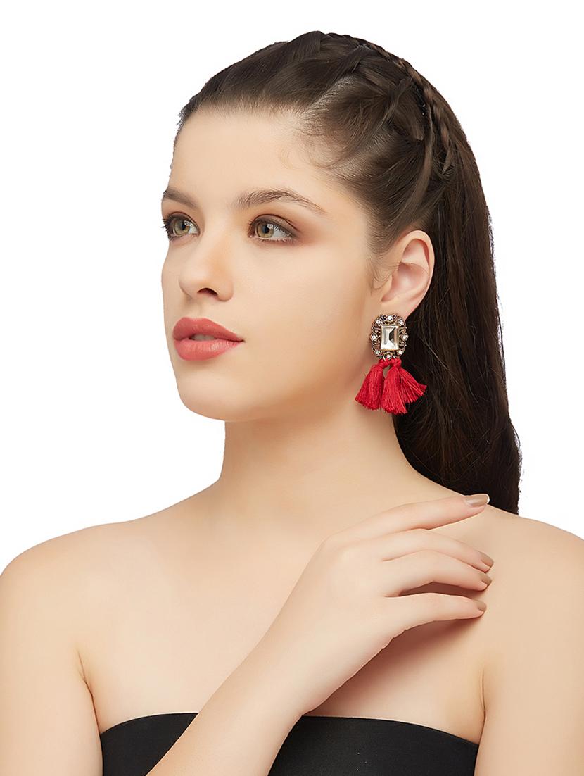 red drop earring - 15950091 - Zoom Image - 4