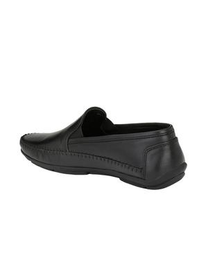 black leatherette slip on loafers - 15950109 - Standard Image - 3