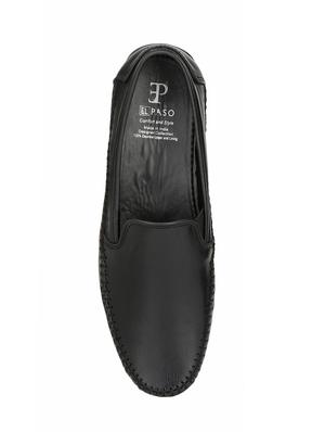 black leatherette slip on loafers - 15950109 - Standard Image - 4