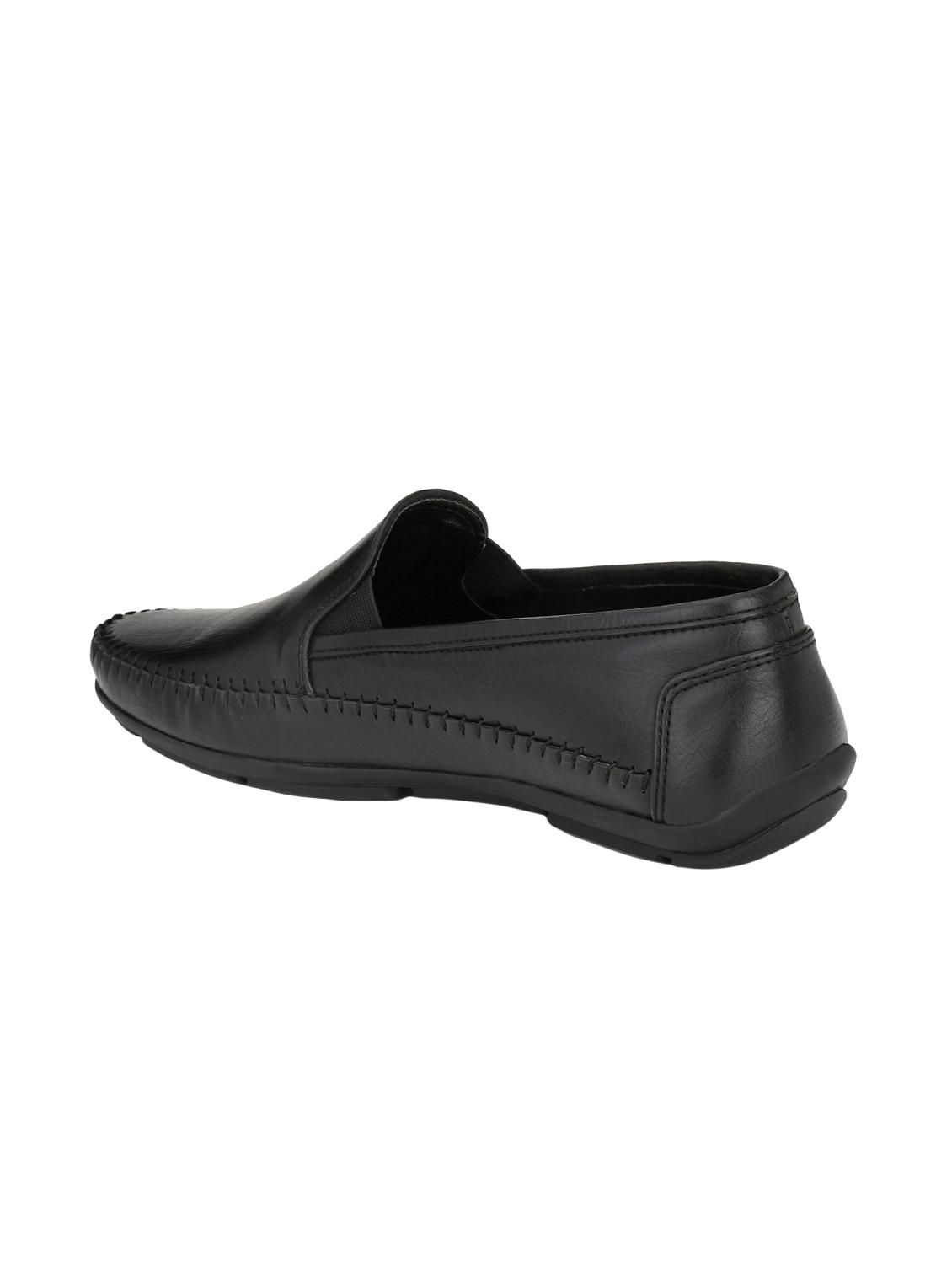 black leatherette slip on loafers - 15950109 - Zoom Image - 3