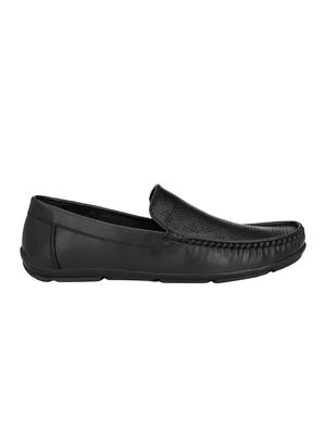 black leatherette slip on loafers - 15950110 - Standard Image - 2