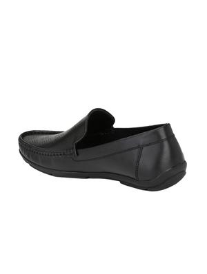 black leatherette slip on loafers - 15950110 - Standard Image - 3