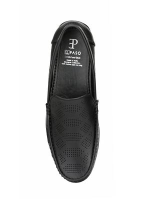 black leatherette slip on loafers - 15950110 - Standard Image - 4