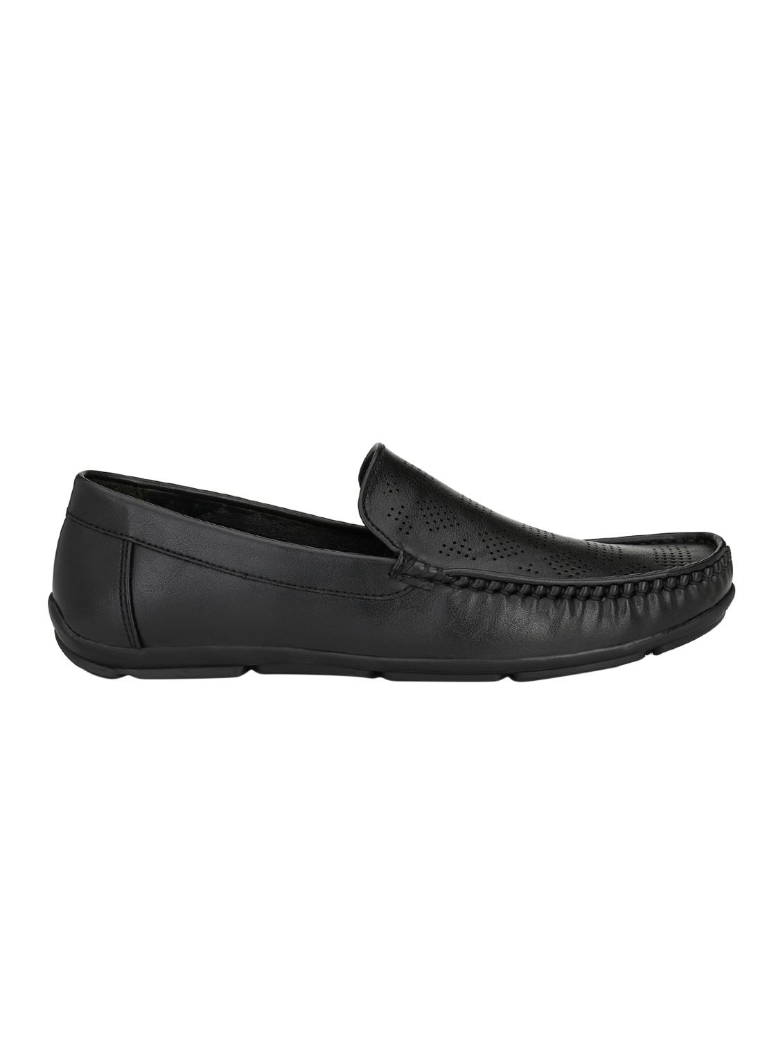 black leatherette slip on loafers - 15950110 - Zoom Image - 2