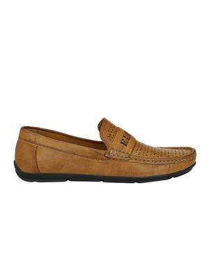 tan leatherette slip on loafers - 15950112 - Standard Image - 2