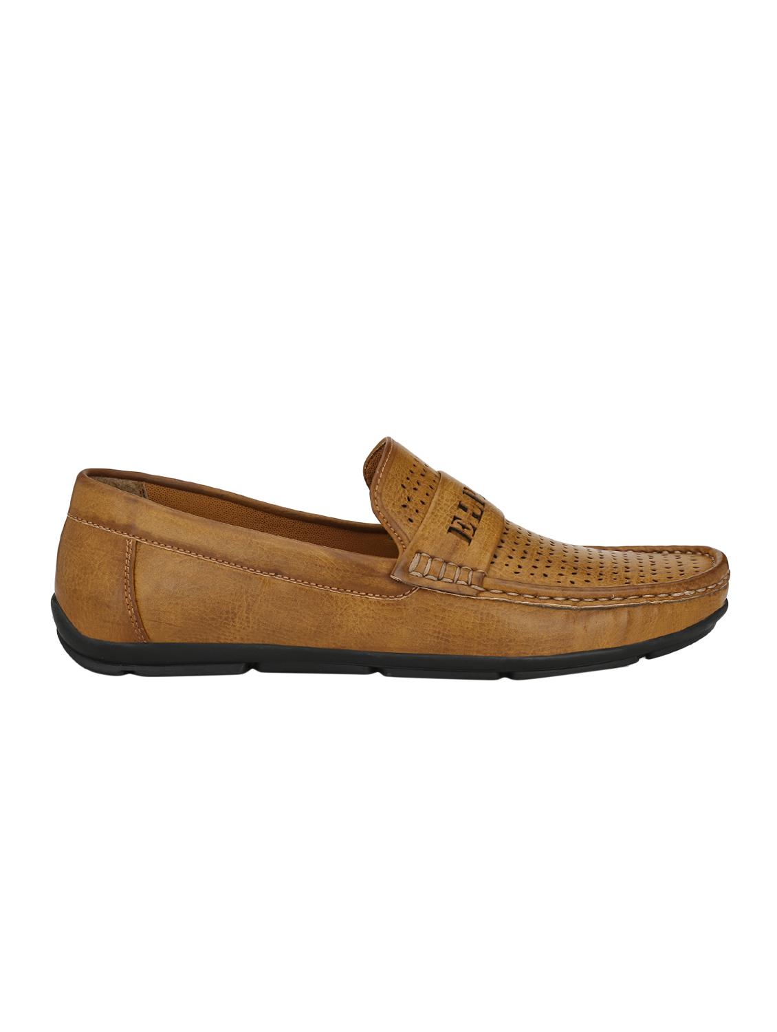 tan leatherette slip on loafers - 15950112 - Zoom Image - 2