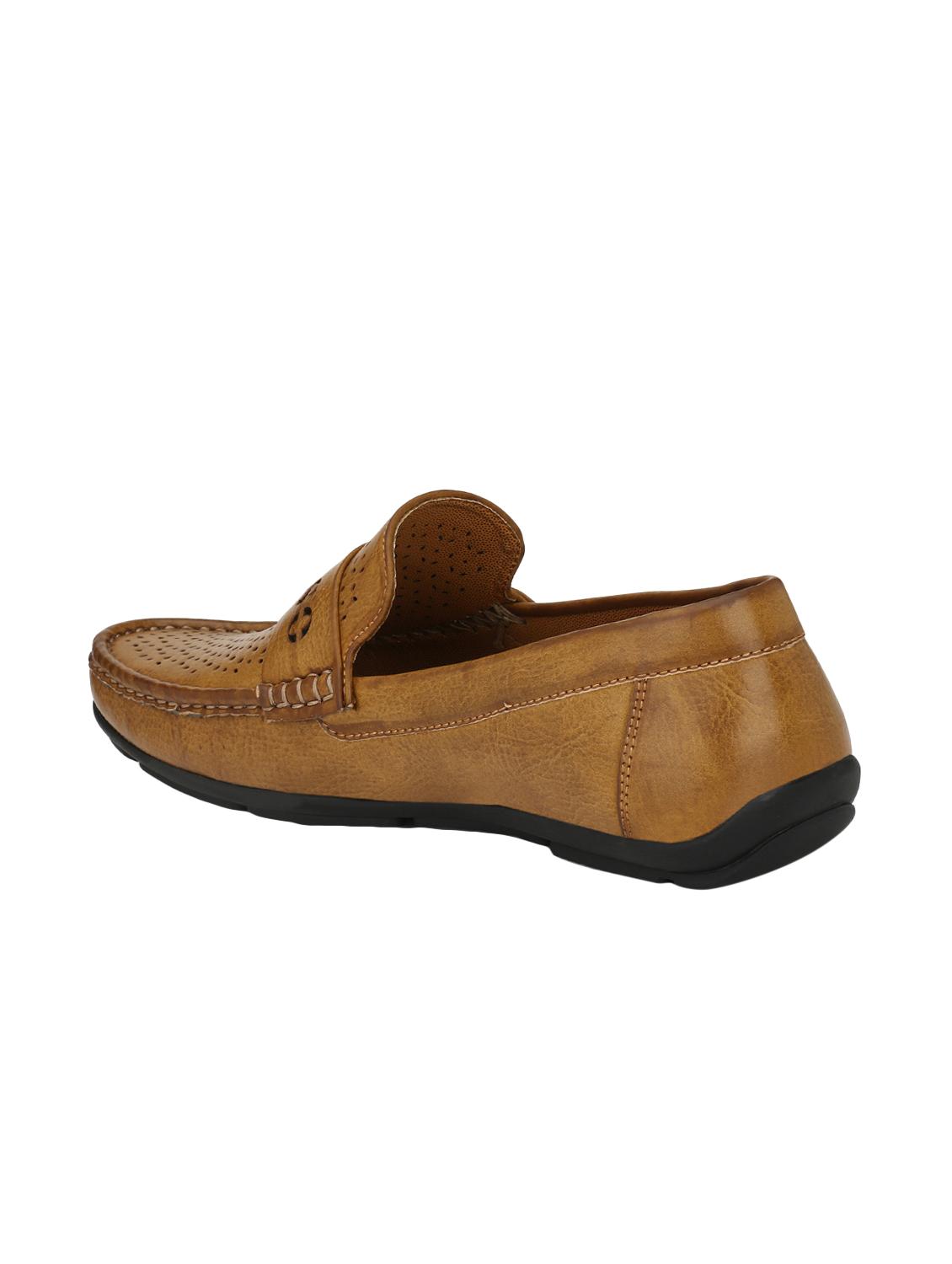 tan leatherette slip on loafers - 15950112 - Zoom Image - 3