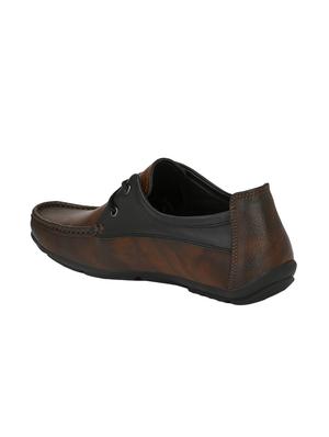brown leatherette lace up shoes - 15950114 - Standard Image - 3