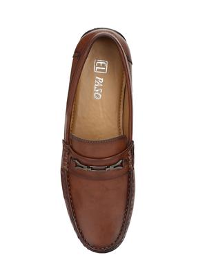 brown leatherette slip on loafers - 15950115 - Standard Image - 4