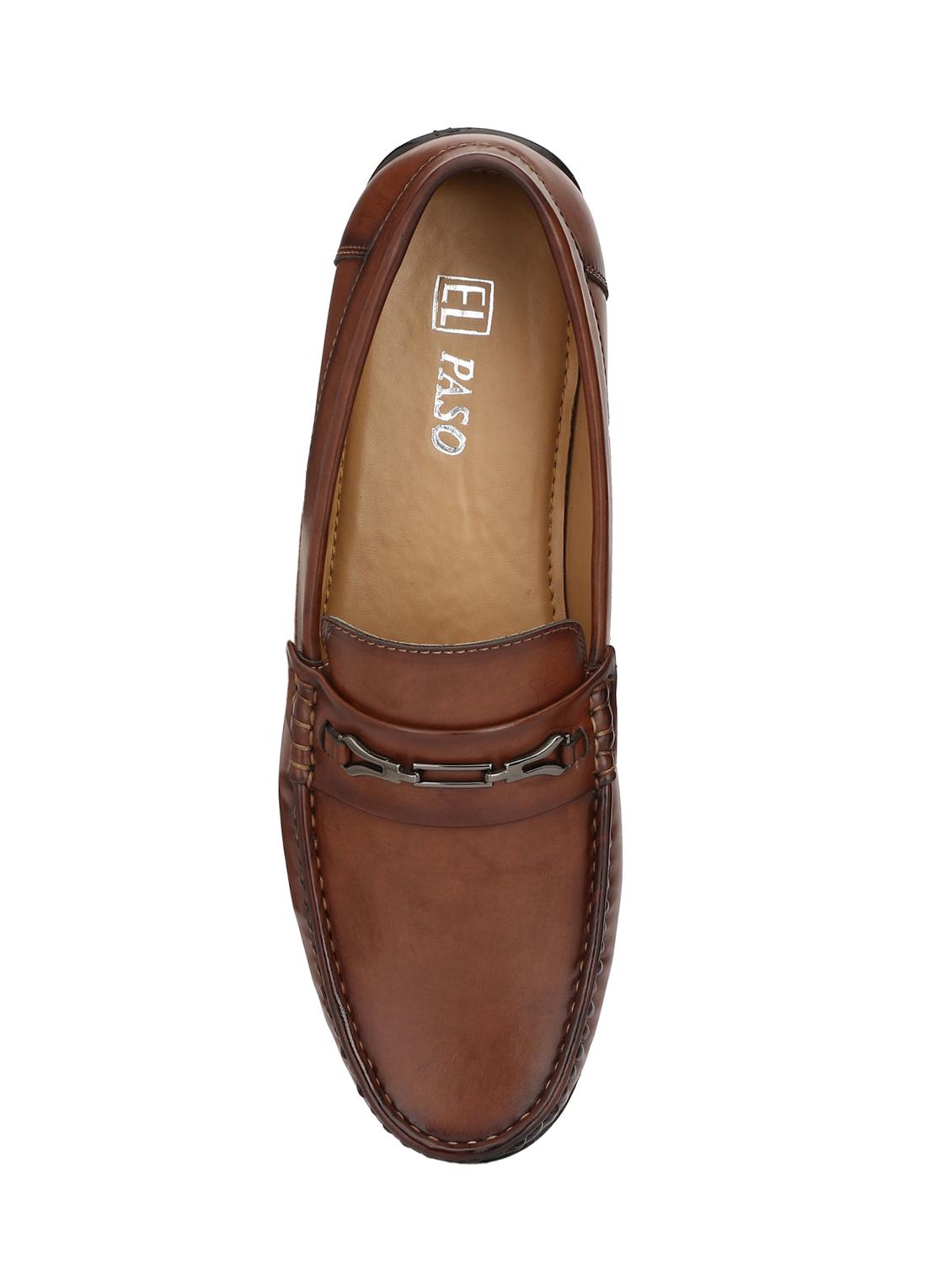brown leatherette slip on loafers - 15950115 - Zoom Image - 4
