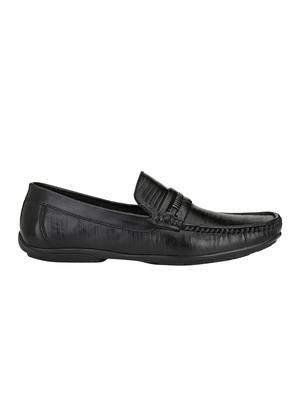 black leatherette slip on loafers - 15950116 - Standard Image - 2
