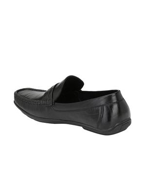 black leatherette slip on loafers - 15950116 - Standard Image - 3