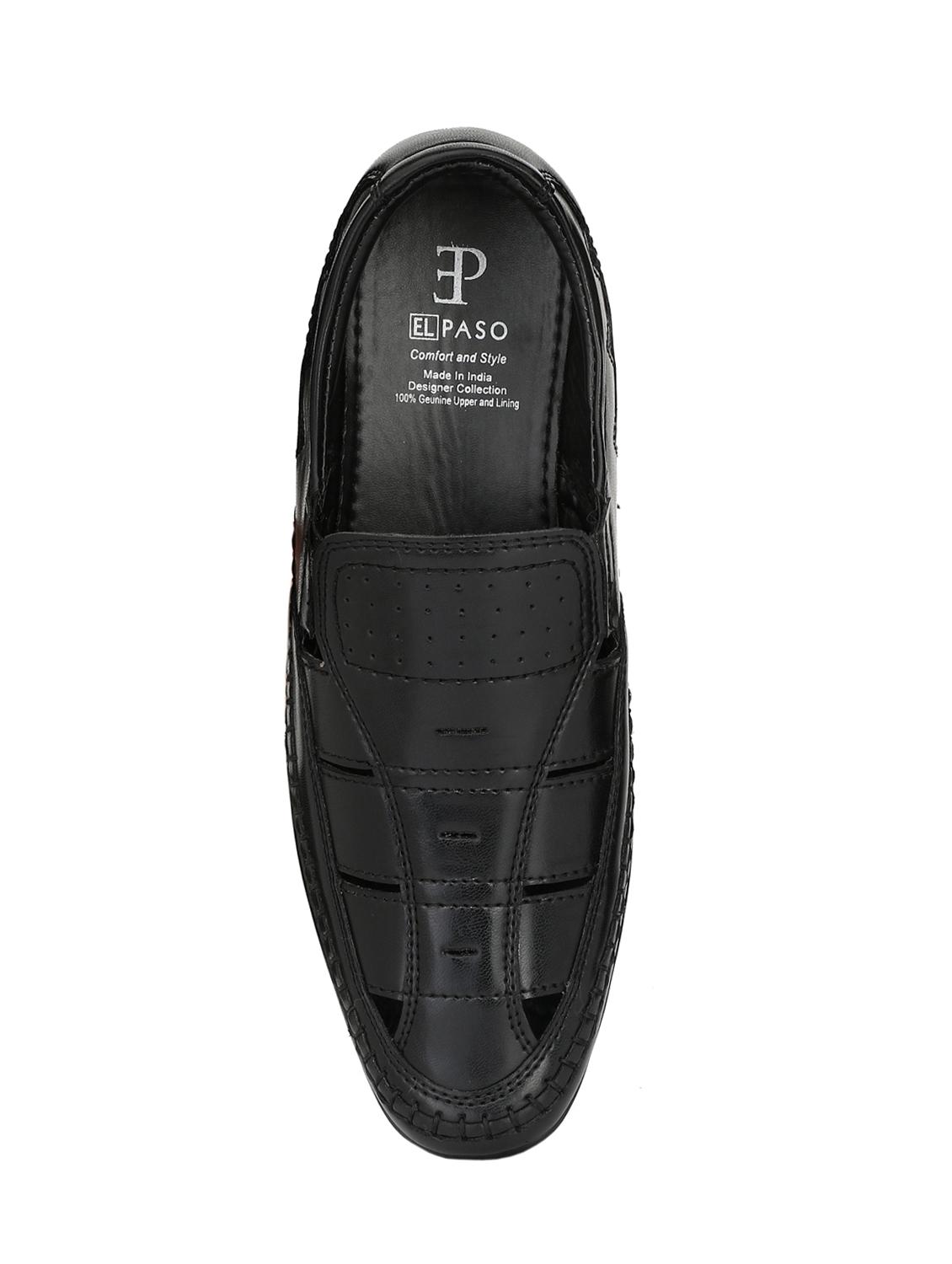 black leatherette slip on sandals - 15950129 - Zoom Image - 4