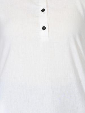 white bell sleeves a-line kurta - 15950329 - Standard Image - 4
