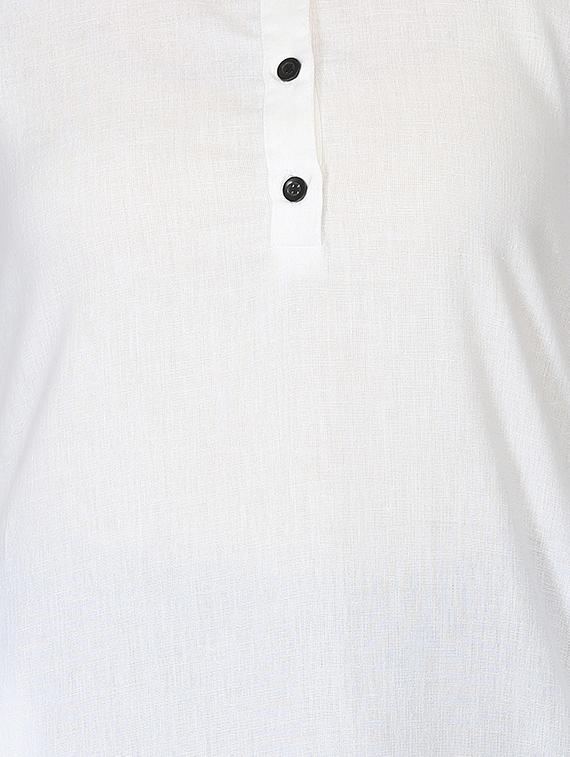 white bell sleeves a-line kurta - 15950329 - Zoom Image - 4