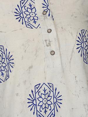 block printed a-line kurta with pocket - 15950332 - Standard Image - 5