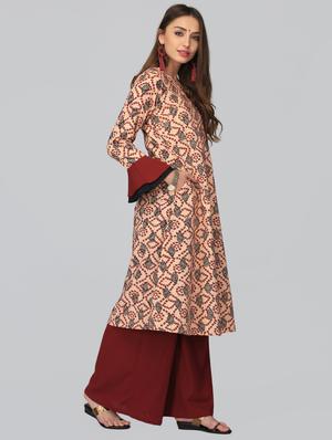 straight bell sleeves kurta - 15950333 - Standard Image - 2