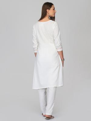 straight solid kurta with pockets - 15950334 - Standard Image - 3