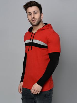 red cotton cut and sew t-shirt - 15950353 - Standard Image - 2