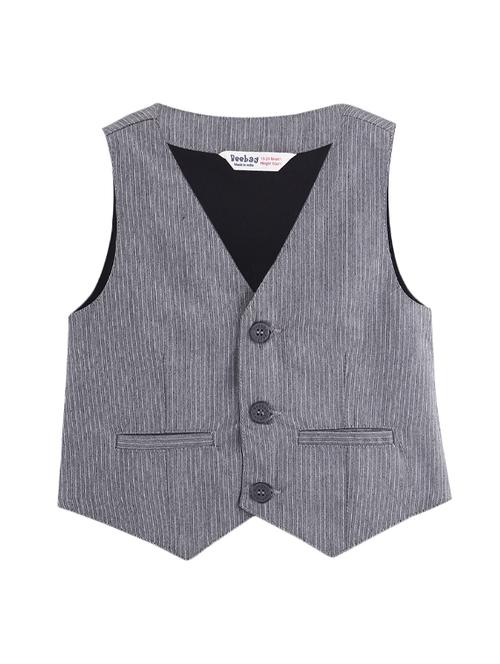 pocket detail striped waist coat - 15950418 - Standard Image - 1
