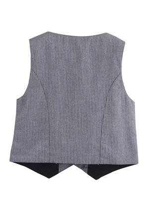 pocket detail striped waist coat - 15950418 - Standard Image - 2