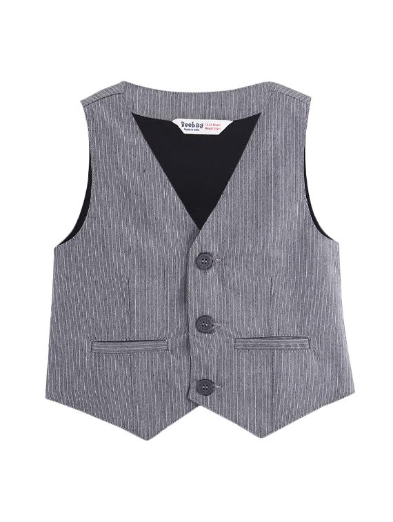 pocket detail striped waist coat - 15950418 - Zoom Image - 1