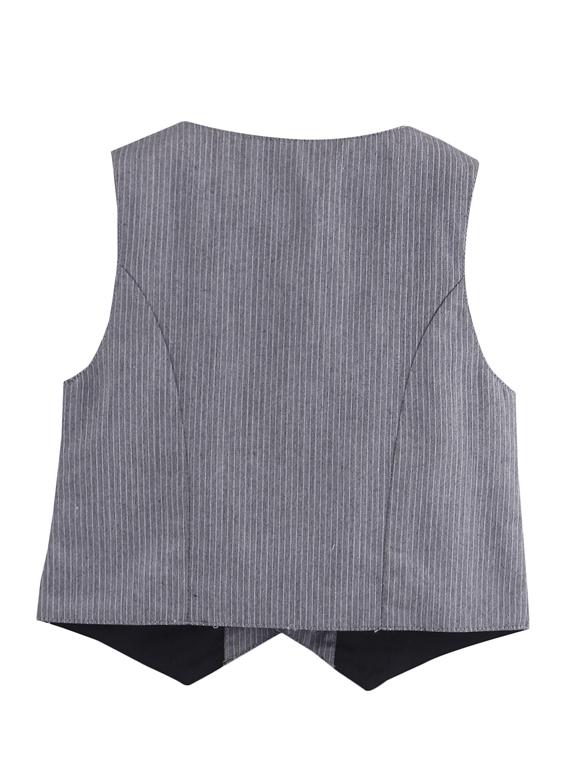 pocket detail striped waist coat - 15950418 - Zoom Image - 2