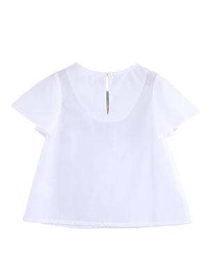 gather detail floral embroidered top - 15950503 - Standard Image - 2