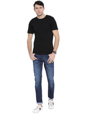 blue cotton slash knee jeans - 15950520 - Standard Image - 4