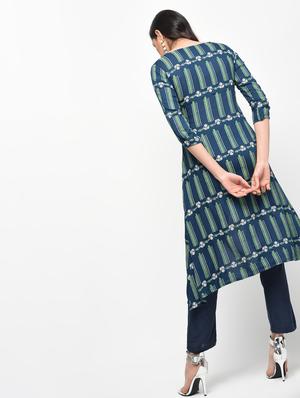 printed a-line kurta - 15950704 - Standard Image - 3