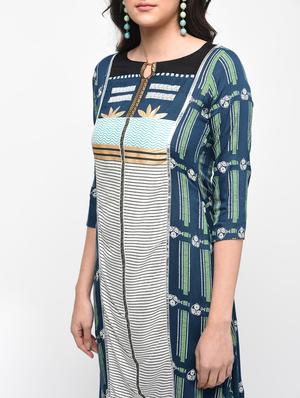printed a-line kurta - 15950704 - Standard Image - 4